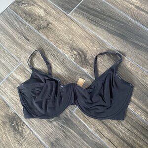 skims size 40DDDD black bra unpadded (052)